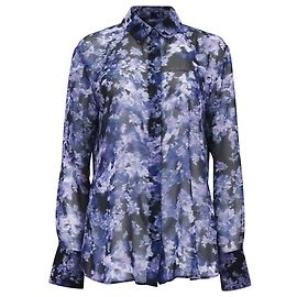 Altuzarra Chika Printed Blouse in Navy Blue Polyester Multiple colors
