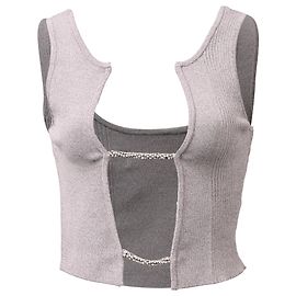 Autre Marque Débardeur en viscose gris à lattage orné de Christopher Esber Gris