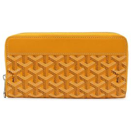 Goyard Matignon GM PVC Leather Long Wallet Yellow