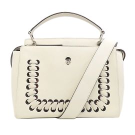 Borsa a mano in pelle di vitello Dotcom per donne Fendi Bianco