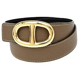Hermès-Hermes Chaine D'Ancre Reversible Belt Leather Medium-Brown