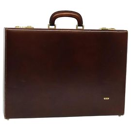 BALLY Trunk Cuir Marron Or Auth bs28152 Marron Doré