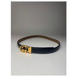 Vintage Gucci Ledergürtel schwarz Schwarz