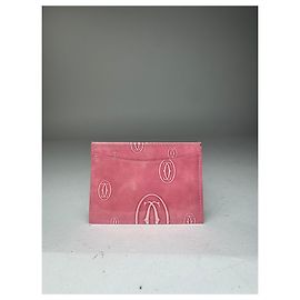 Vintage Cartier Patent Leather monogram Card Holder Pink Pink