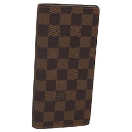 LOUIS VUITTON Cartera Bifold Brazza Damier Ebene N60017 Auth BA4079 Otro