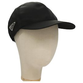 PRADA Cap Nylon M Black Auth mr1473 Black