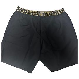 Bañador Greca de Versace Negro Dorado