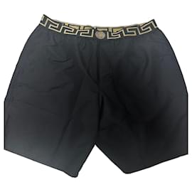 Versace-Shorts de banho Greca Versace-Preto,Dourado