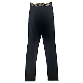 Leggings negros Greca de Versace Negro Dorado