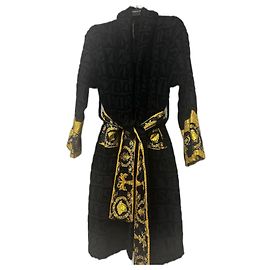 Roupão Barroco I ♡ da Versace Preto Amarelo