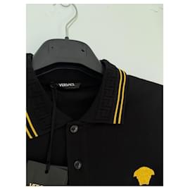 Versace-Polo Medusa Versace-Preto,Amarelo