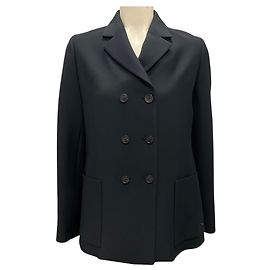 Giacca nera classica in lana e seta doppiopetto Christian Dior Nero