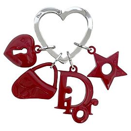 Chaveiro Christian Dior ec-23595 Prata Vermelho