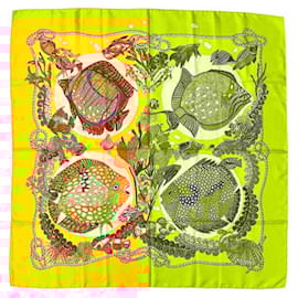 Hermès-Hermes Hermès Carré 90 Scarf-Orange,Yellow