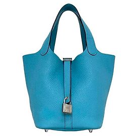 Sac à main Hermès Picotin Lock PM Bleu Bleu clair