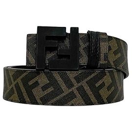 Fendi Reversible Belt EC-23775 Black Khaki