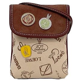 Bolsa de Ombro Loewe Bege e Marrom Marrom Bege