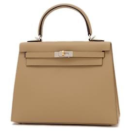 Hermès-Hermes Kelly 25 Handbag-Beige