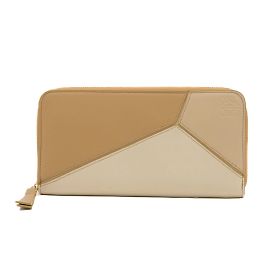 Loewe Puzzle Reißverschluss-Langgeldbörse Beige
