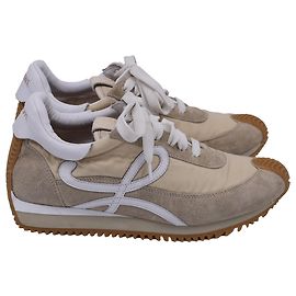 Baskets Loewe Flow Runner en Suède Beige Beige