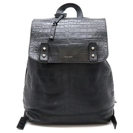 Yves Saint Laurent Saint Laurent Croc-Embossed Sac de Jour Backpack Black