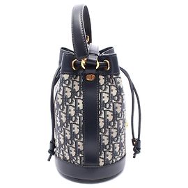 Dior Oblique Canvas Leder Rucksack Blau