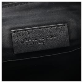 Balenciaga-Clutch de couro com estampa de logo Balenciaga-Preto