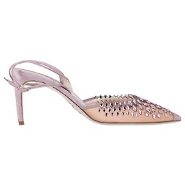 Rene Caovilla Pompes à talons Slingback ornées en daim rose clair de René Caovilla Autre