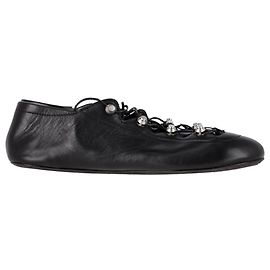 Ballerine Vyolette con lacci in pelle nera di Alexander Wang Nero