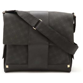 Alfred Dunhill Dunhill D-EIGHT PVC Leather Messenger Bag Brown