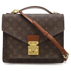 Louis Vuitton Monogram Monceau 28 Handbag Brown