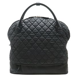Chanel Coco Cocoon Quilted Leather Boston Bag Black