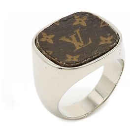 Anello con lucchetto Monogram Louis Vuitton Argento Argento Metallico