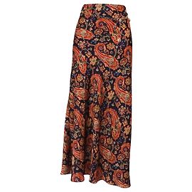 Paco Rabanne Jupe Maxi Imprimée en Satin Multicolore en Polyester Rabanne Multicolore