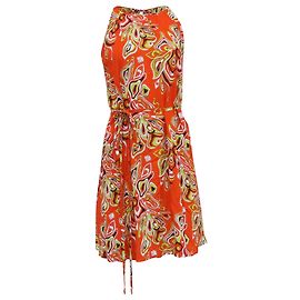 Robe à taille nouée Africana d'Emilio Pucci en viscose orange Orange