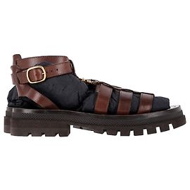 Céline Celine Clea Triomphe Gladiator Sandals  in Brown Leather Brown Red