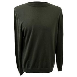 Apc A.P.C. Rundhals-Pullover aus olivgrüner Wolle Grün Olivgrün