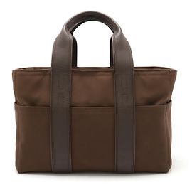 Bolsa tote de nylon e couro Hermès Acapulco PM marrom Marrom