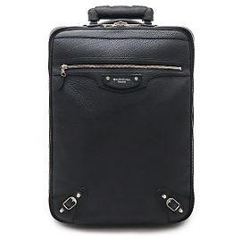 Balenciaga Leder Trolley Reisetasche Schwarz