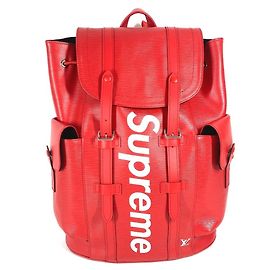 Sac à dos Christopher PM en cuir Epi Louis Vuitton Blanc Rouge