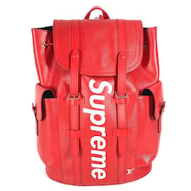 Louis Vuitton Epi Leather Christopher PM Backpack White Red