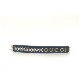 Fermaglio per capelli con logo GG in strass di Gucci Nero