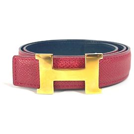 Hermès Hermes Constance Mini H Belt Red Navy blue