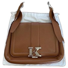 Sac en cuir K Logo de Kiton Marron