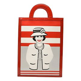 Sac à main Mademoiselle Coco Chanel Noir Argenté Blanc Rouge