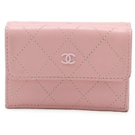 Chanel Matelasse Coco Mark Tri-fold Wallet Pink