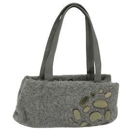 Autre Marque BOTTEGA VENETA Handtasche aus Leder Grau Auth 135568 Braun