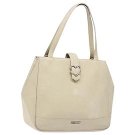 Saint Laurent Tote Bag aus Leder Weiß Silber Auth bs28322 Silber Weiß