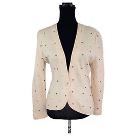 Valentino Garavani Vintage-Punkte-Cardigan aus den 80ern von Valentino Studio Weiß Creme