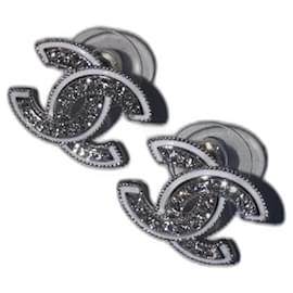 Chanel Ohrringe Silber Silber